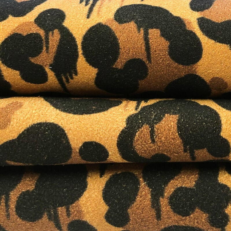 Yellow Leopard Print Lambskin 0.9mm / 2.25oz / YELLOW LEOPARD 987