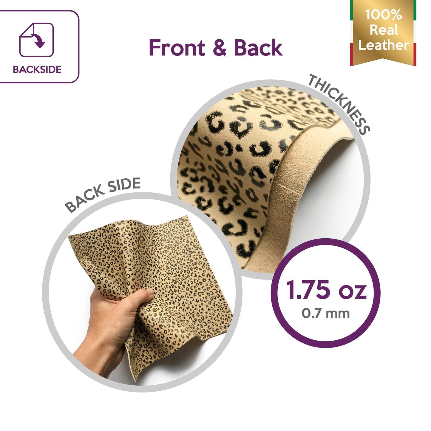 Cheetah Spot Lambskin Sheets 1.75oz/0.7mm / ICED COFFEE 696
