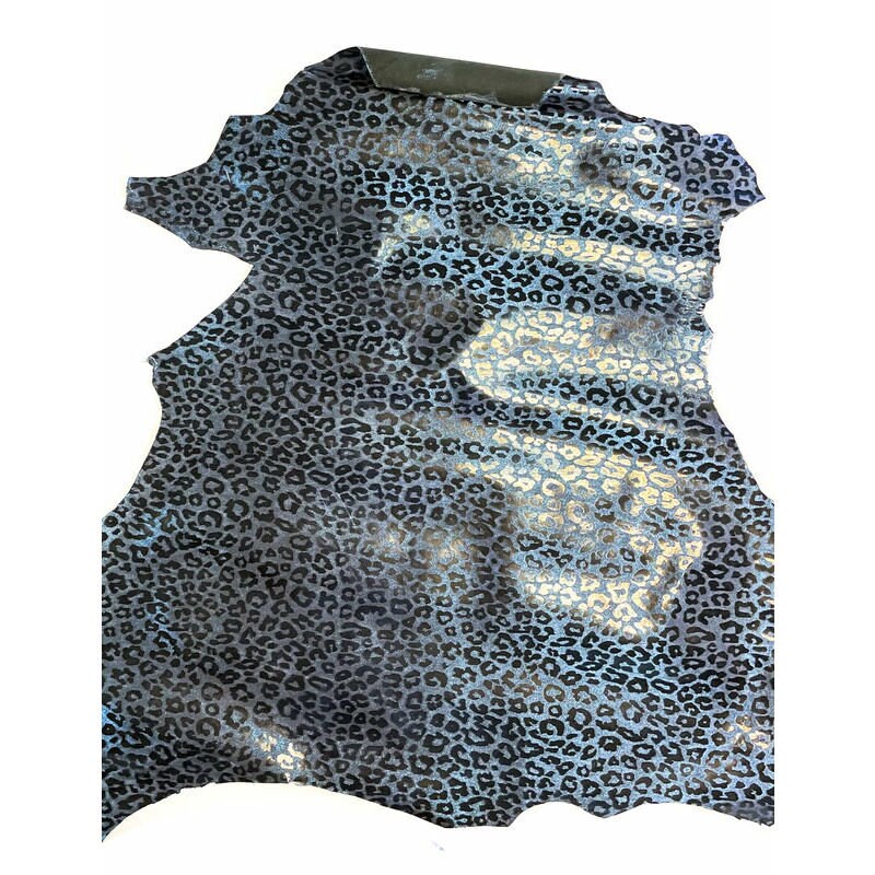 Glossy Lambskin With Leopard Print 0.9-1.0mm/2.25-2.5oz / NIGHTSKY LEO 1279