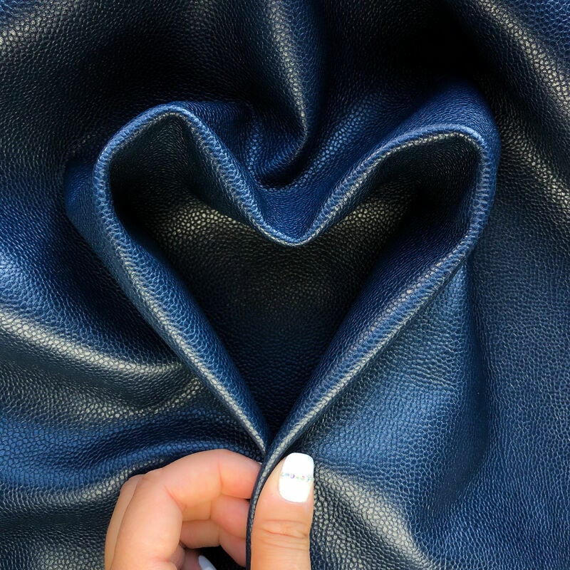 Dark Blue Pebbled Lambskin Leather 1.0mm/2.5oz / MOONLIT OCEAN 928