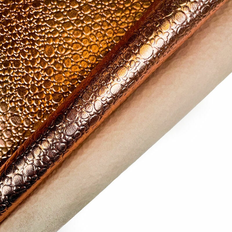 Metallic Rose Gold Lambskin With Stone Print 0.8mm/2oz / ROSE GOLD STONES 1074