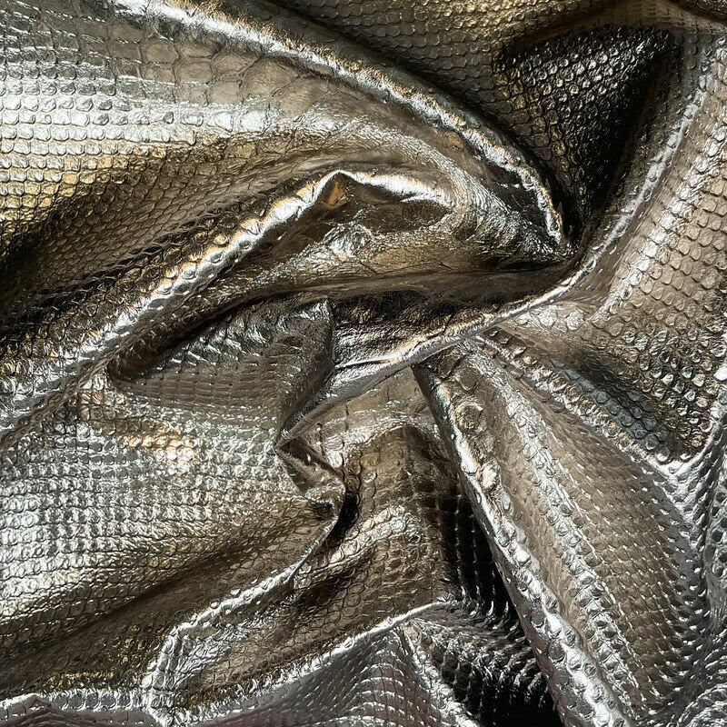 Dark Gold Lambskin Leather With Snake Print 0.4mm/1oz / GOLDEN REPTILE 1181