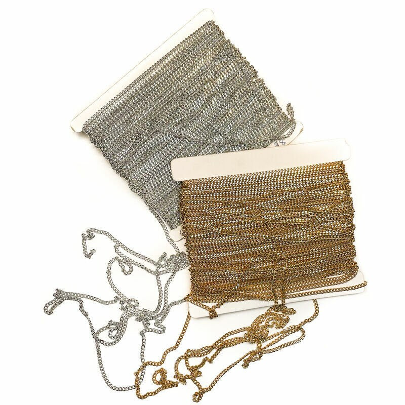 ONE Meter Tiny Chain for Accessories / Bracelet, Necklace, Ring, Earrings / Gold or Silver Color / Hardware for Craftsmans 0.4mm/ 1/8 inches