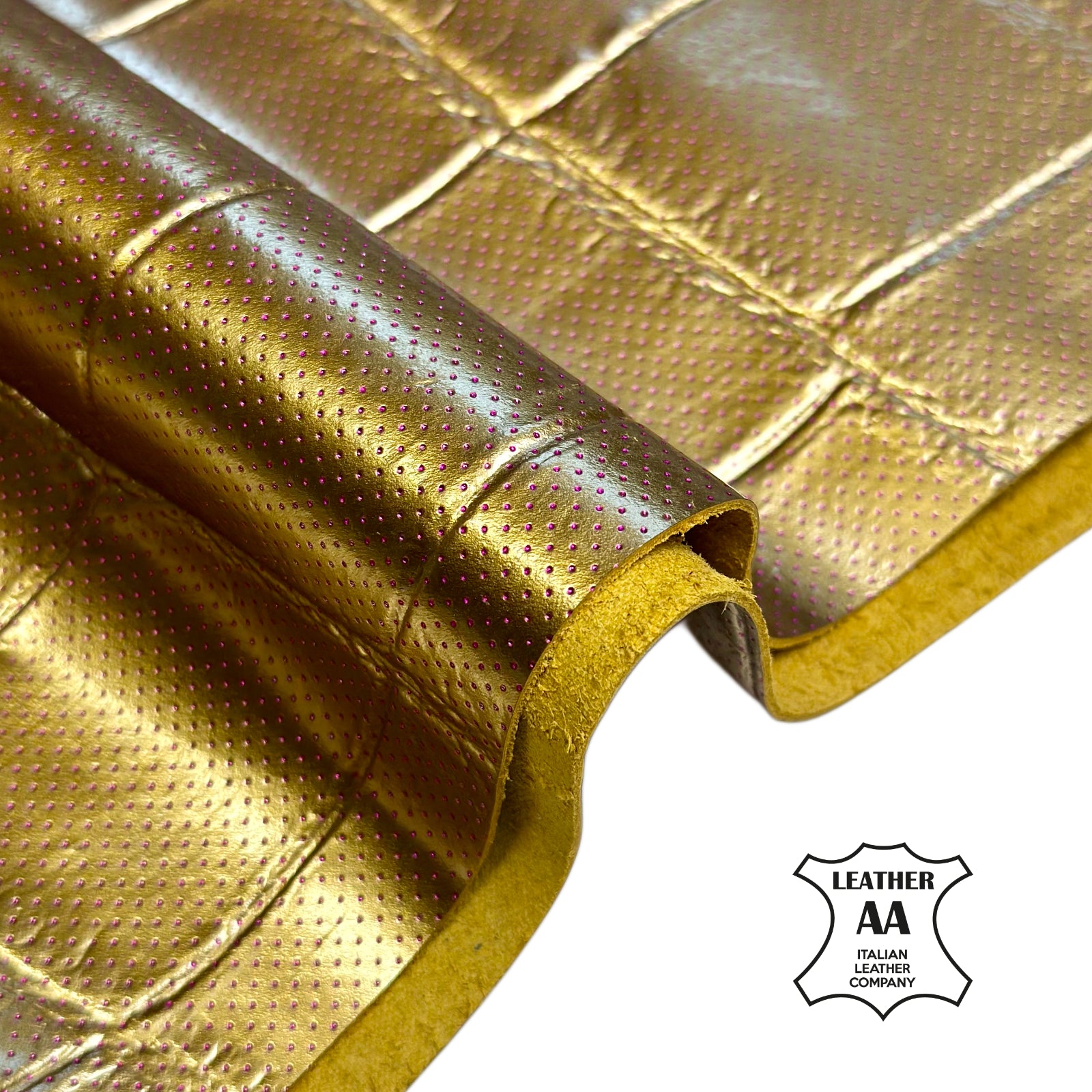 Limited Edition Gold Croco Lambskin Leather Sheet 1mm (2.5oz)