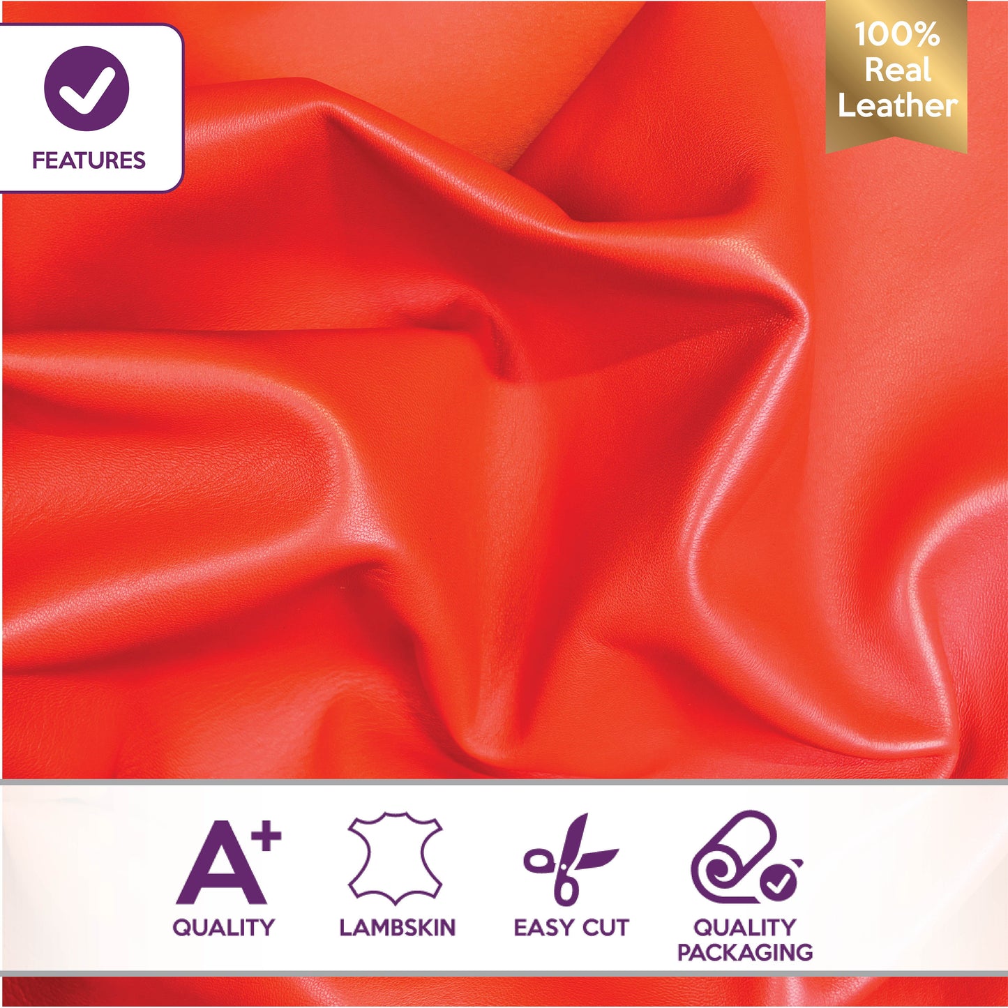 Bright Orange Lambskin 0.9mm/2.25oz / FIESTA 287