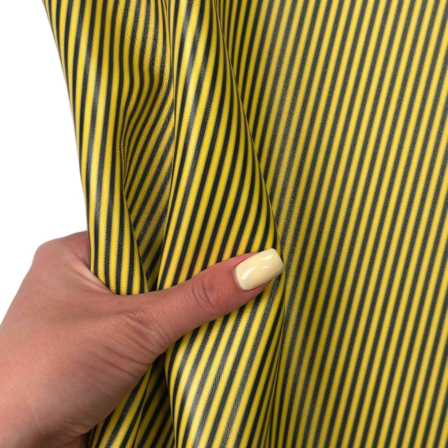 Yellow Lambskin Leather With Black Stripes 1mm//2.5oz Yellow Stripes 1627