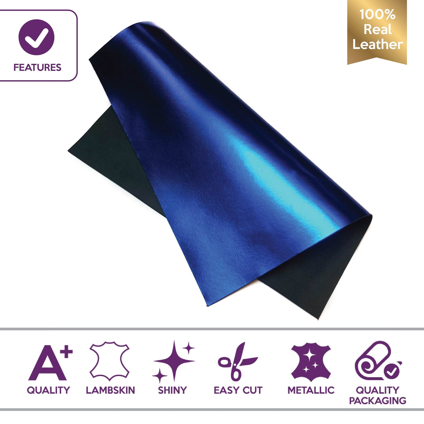 Royal Blue Metallic Lambskin Sheets 2oz/0.8mm / ROYAL BLUE 352