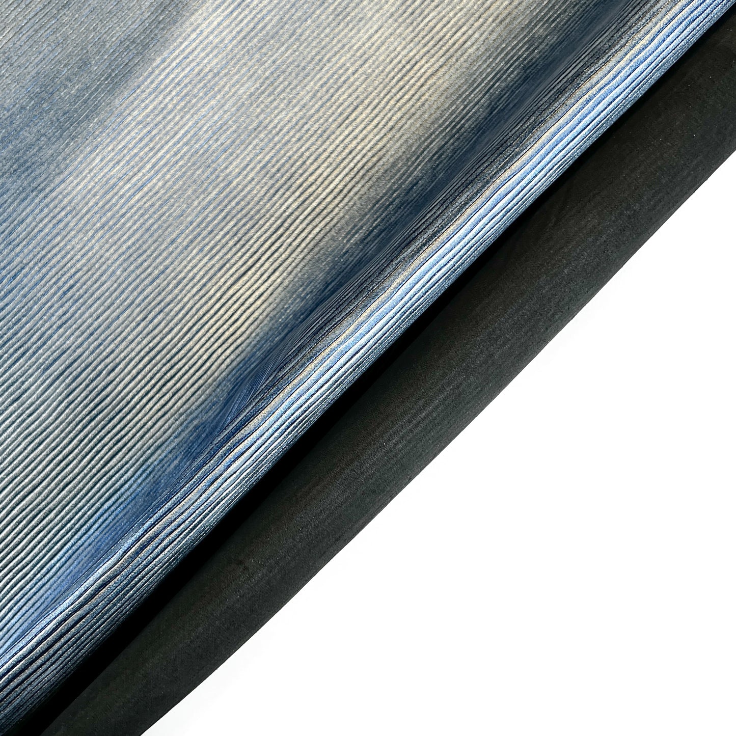 Blue Silver Metallic Line Embossed Lambskin 1.2 mm/3oz / SEA LINES 1489