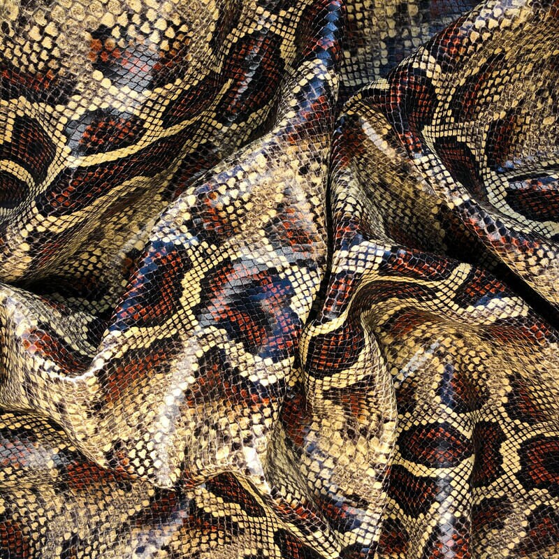 Colorful Snake Print Lambskin Leather 1.2mm/3oz / COLORADO SNAKE 963