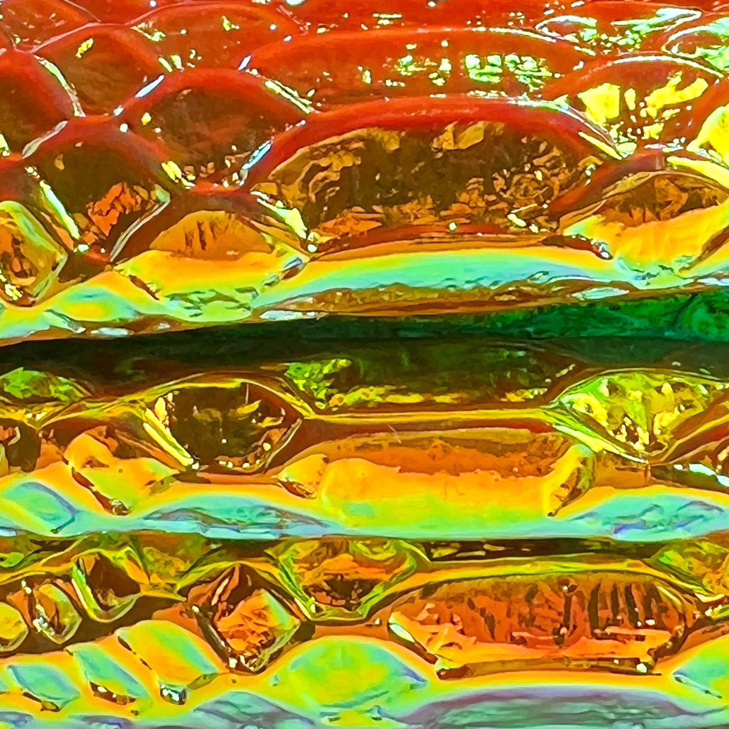 Metallic Holographic Lambskin With Snake Print 1.1mm/2.75oz Yellow HOLO SNAKE 1461