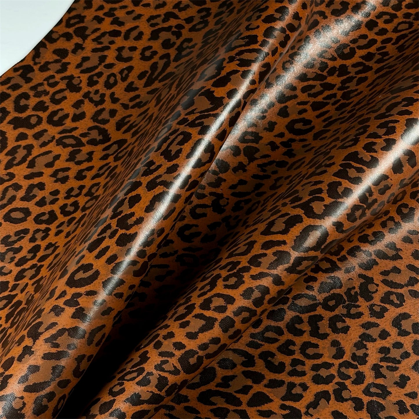 Brown Patent Leopard Print On Lambskin Leather 0.8mm/2oz BROWN LEO 1569