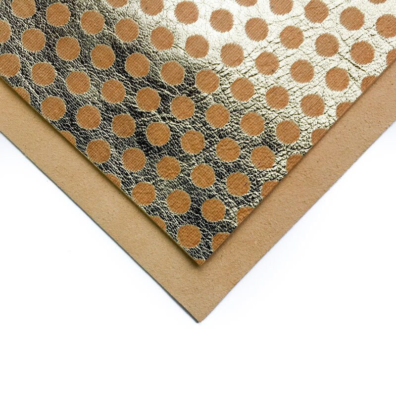 Silver Lambskin Sheets Veg Tan 2.75oz/1.1mm BEIGE DOTS ON SILVER 833