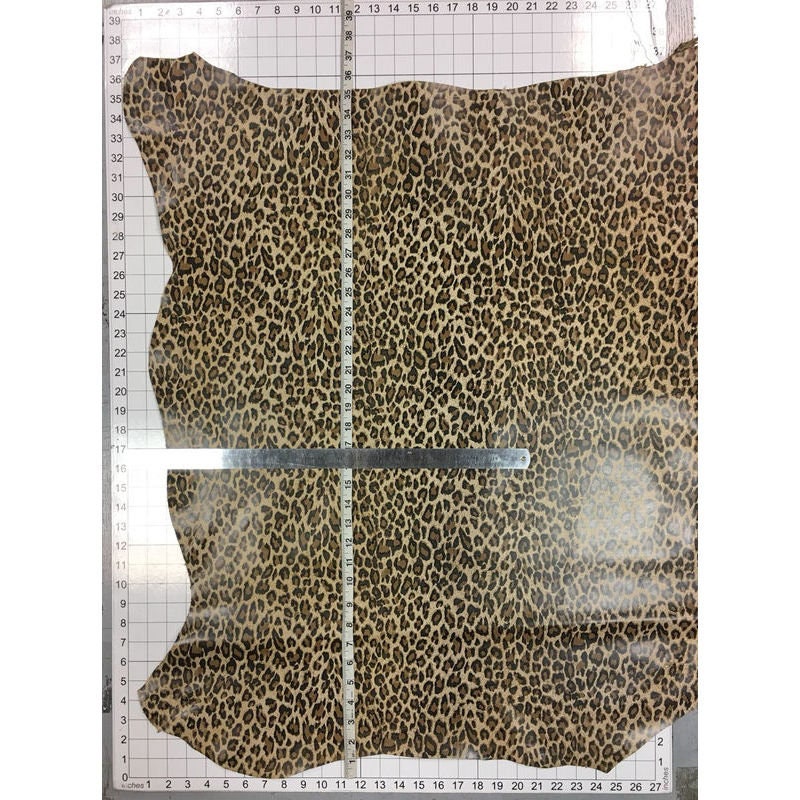 Brown Lambskin Leather With Print 1.0mm/2.5oz / LEOPARD 695