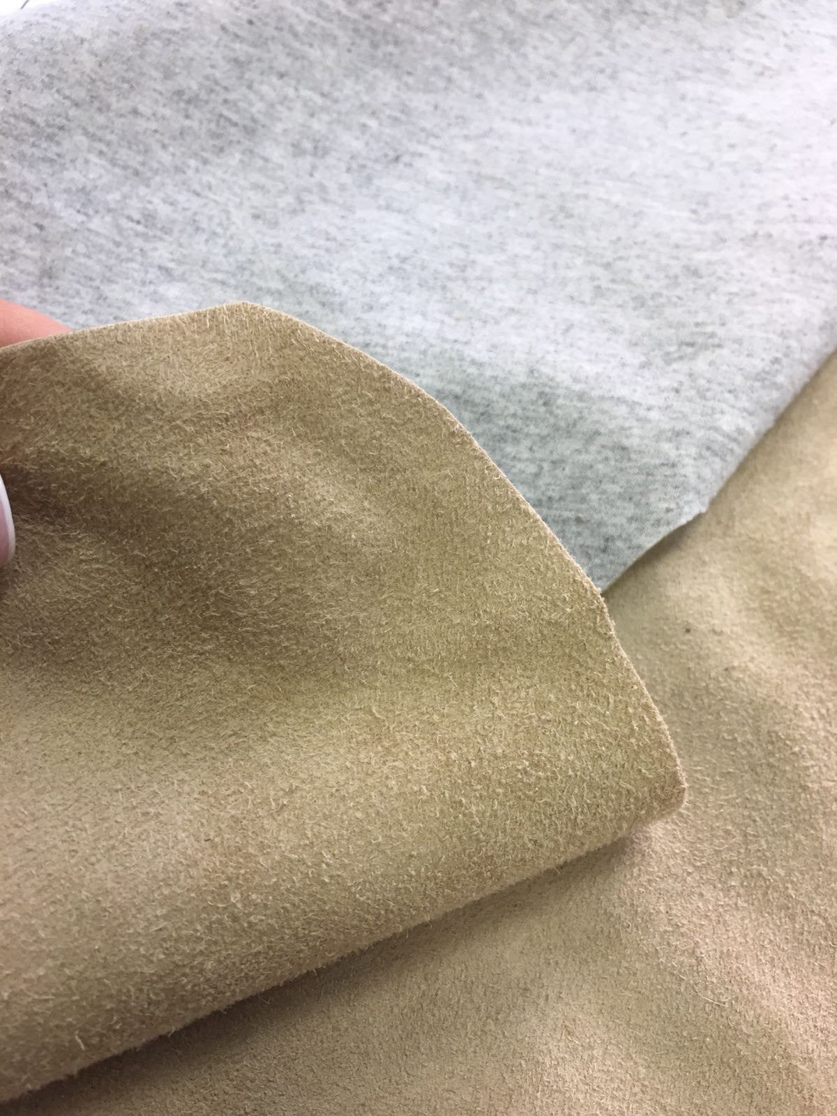 Beige/Brown Suede Stretch Fabric Lambskin 0.9mm/2.25oz / CANDIED GINGER 677
