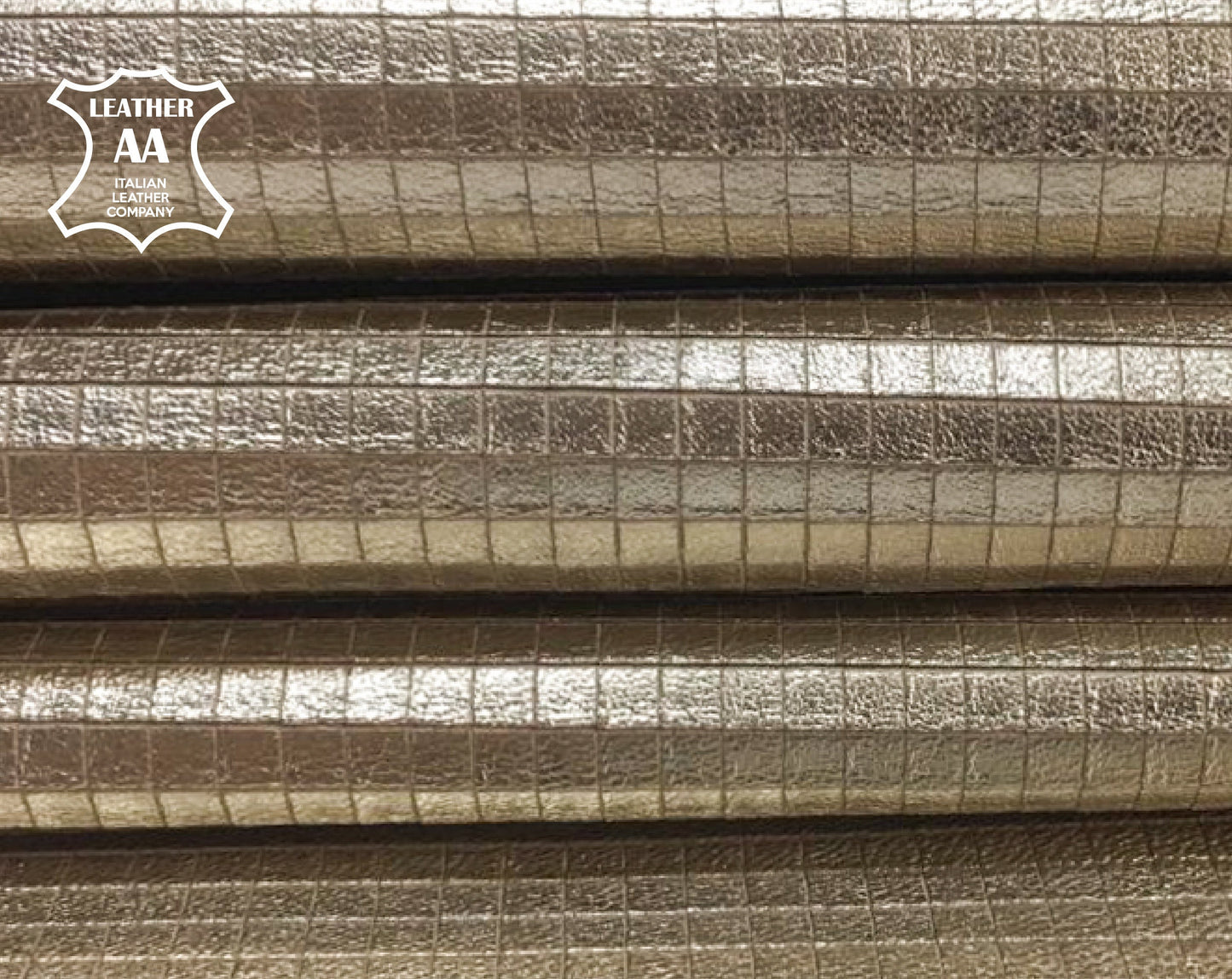 Light Gold Metallic Lambskin With Print 1.0mm/2.5oz / GOLD SQUARES 791