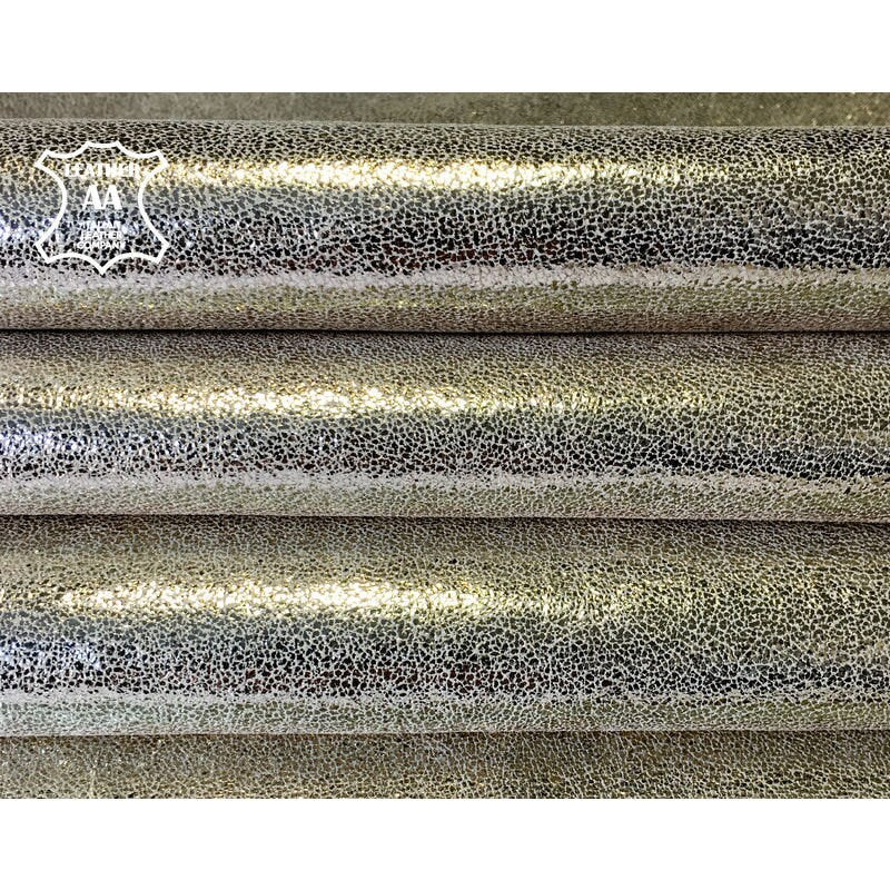 Light Gold Glitter Lambskin Leather Pieces 0.8 mm // 2 oz SHIMMER 778