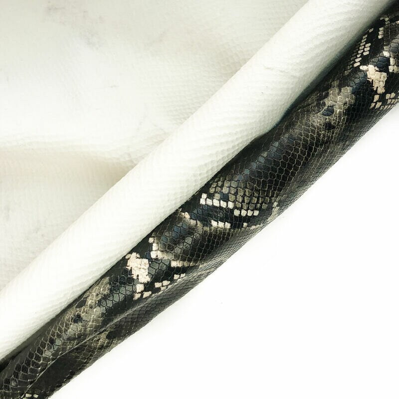 Dark Green Lambskin With Snake Print 0.8mm/2oz / WATER SNAKE 992