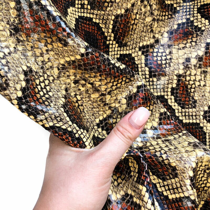 Colorful Snake Print Lambskin Leather 1.2mm/3oz / COLORADO SNAKE 963