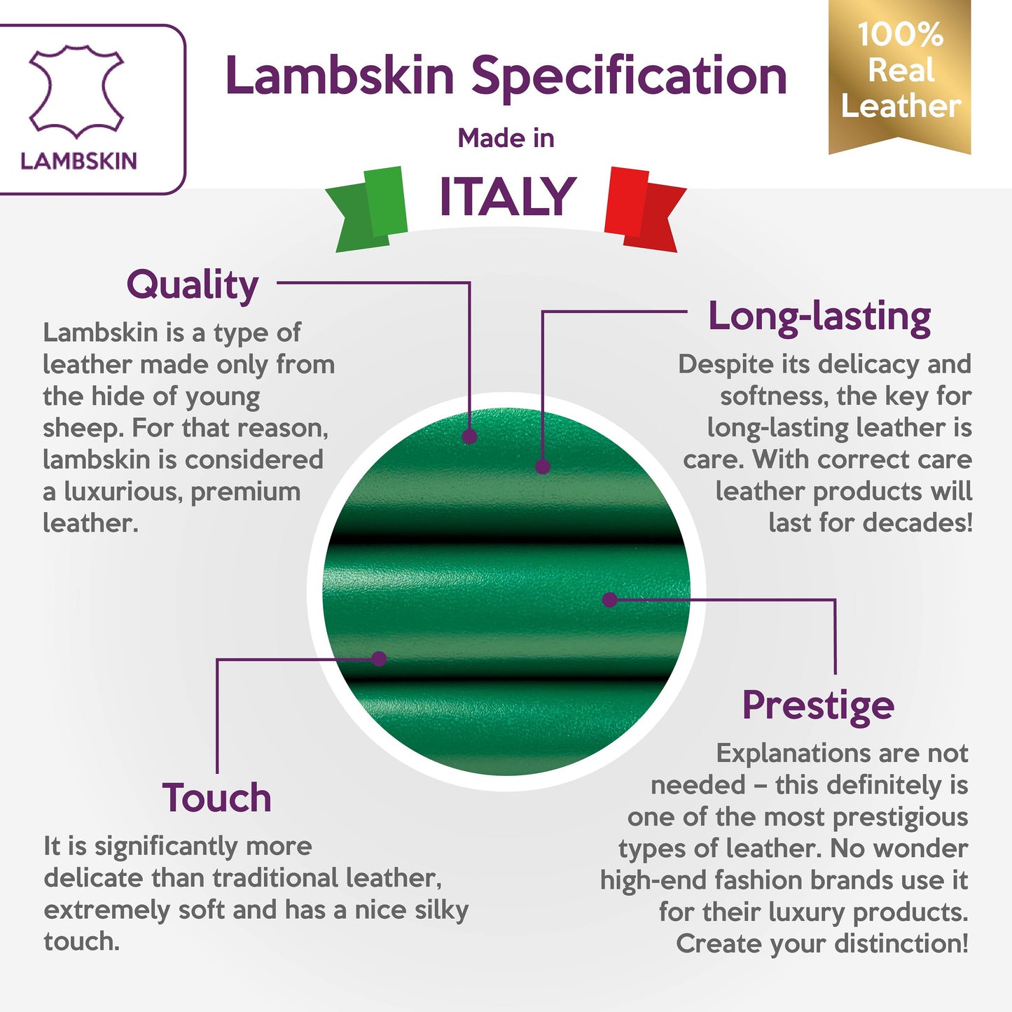Emerald Green Lambskin 0.8mm/2oz / DARK EMERALD 1417