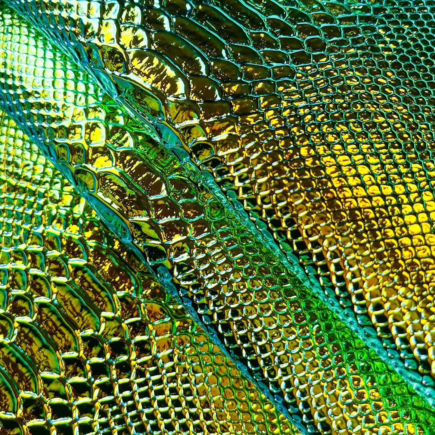 Metallic Holographic Lambskin With Snake Print Thick 1.1mm/2.75oz Black HOLO SNAKE 1460