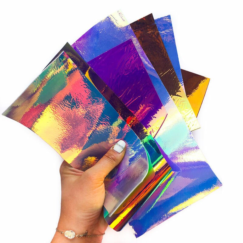 Holographic Lambskin Scrap Mix Colorful DIY Fabric For Accessories
