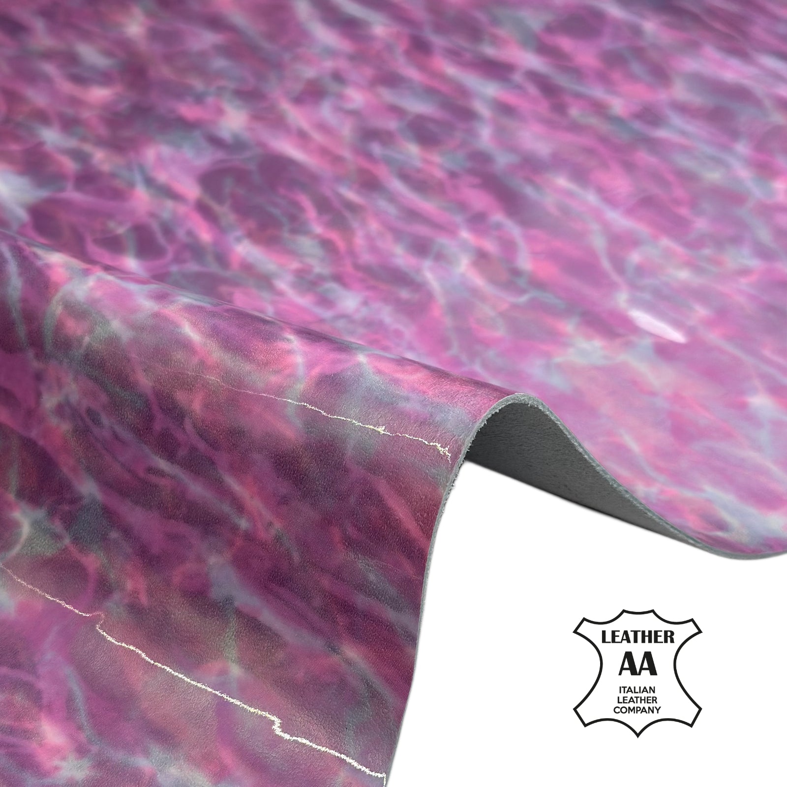 Pink Patent Water Marble Print Lambskin Leather 1mm//2.5oz PINK PATENT 1685
