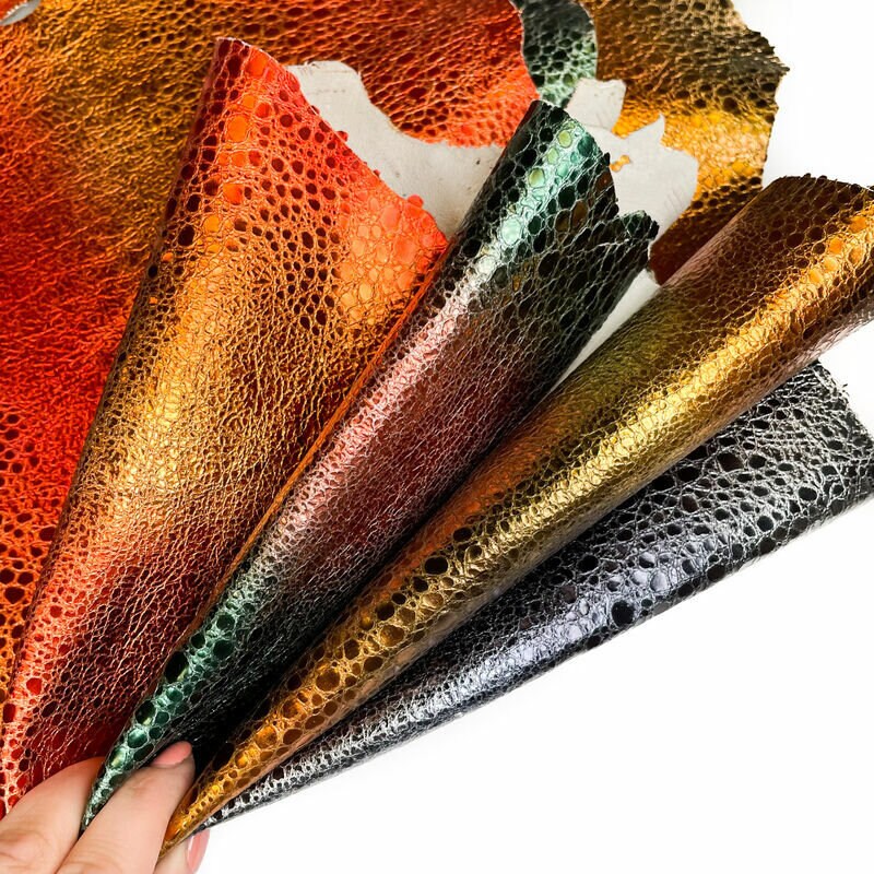 Wrinkled Chameleon Lambskin Leather 0.7-0.8mm/1.75-2 oz / CHAMELEON 1277