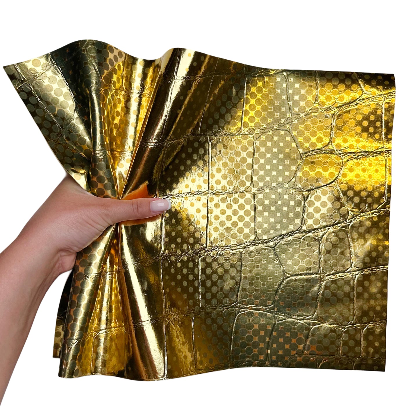 Shiny Gold Foil Dotted Lambskin Leather Sheets 0.8mm//2ozDOTTED GOLD 1654