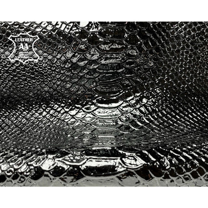 Black Patent Lambskin With Snake Print 1mm/2.5oz PATENT SNAKE 1036