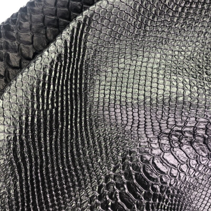 Dark Silver Snake Print Lambskin Leather 0.8mm/2oz / DARK SILVER SNAKE 893