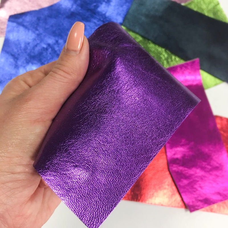 Bright Metallic Scrap Packs Mix Of Lambskin Renmats Shiny Colors