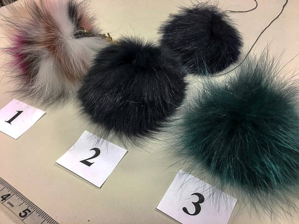 Real Fox Fur Pom Pom Large Keychains Handbag Charm Mix Color
