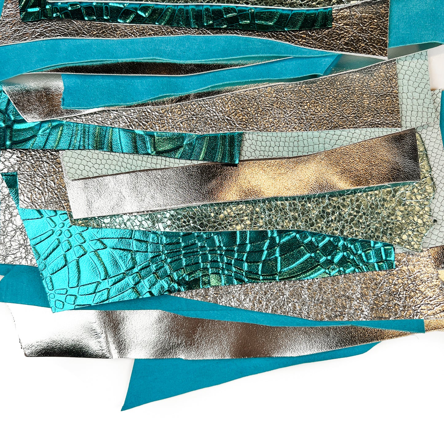 Metallic Scraps - Blue And Silver With Texture 0.7-1mm/1.75-2.5oz SILVER SEA