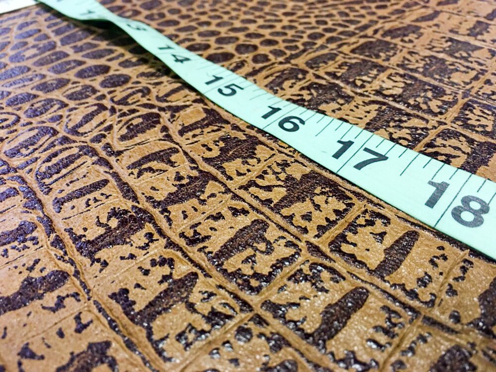 Crocodile Print Lambskin Leather 0.8mm/2oz / APPLE CINAMON CROCODILE 467