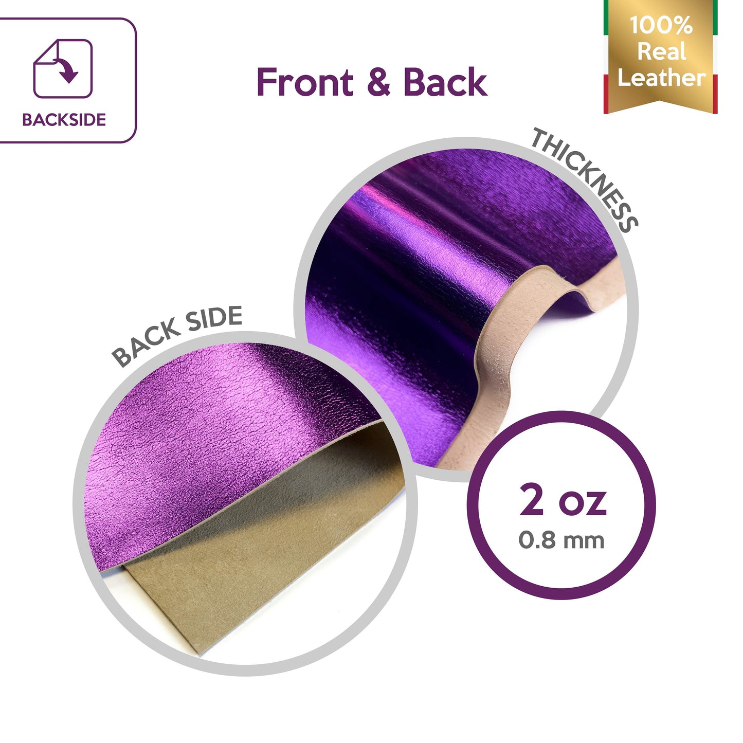 Metallic Purple Lambskin Sheets 0.8mm/2oz / VIOLA 705
