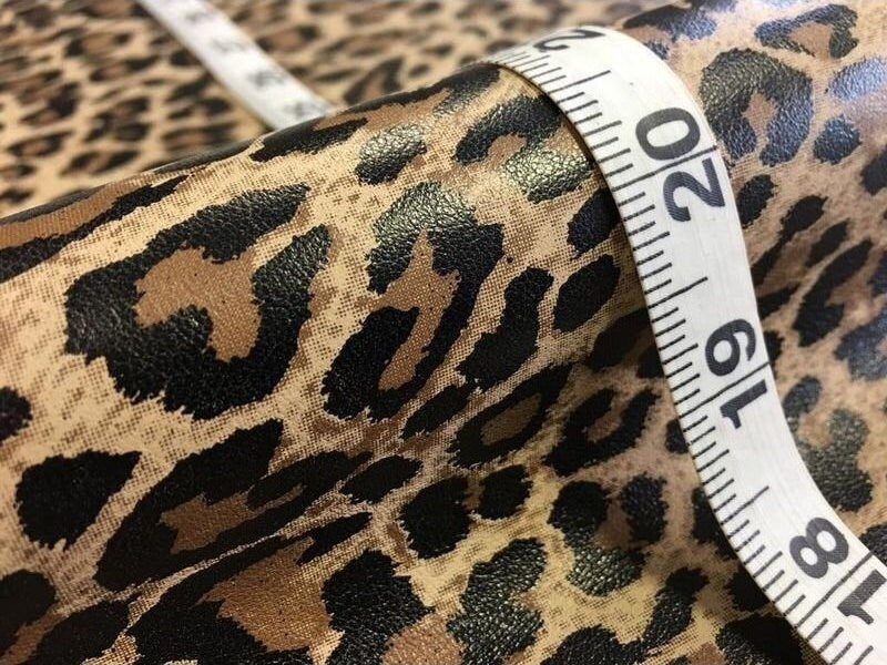 Brown Lambskin Leather With Print 1.0mm/2.5oz / LEOPARD 695