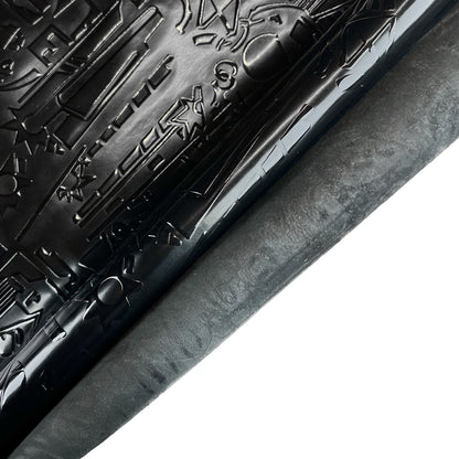 Black Matte Patent Lambskin With Print 1mm /2.5oz  BLACK GALAXY 1507