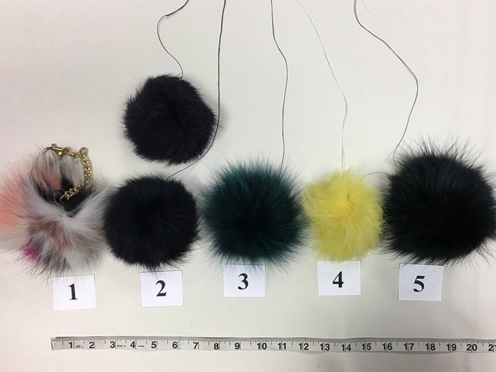 Real Fox Fur Pom Pom Large Keychains Handbag Charm Mix Color