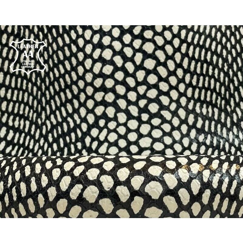 Black & White Snake Print Lambskin 1.1mm/2.75oz / SPOT SNAKE 1333