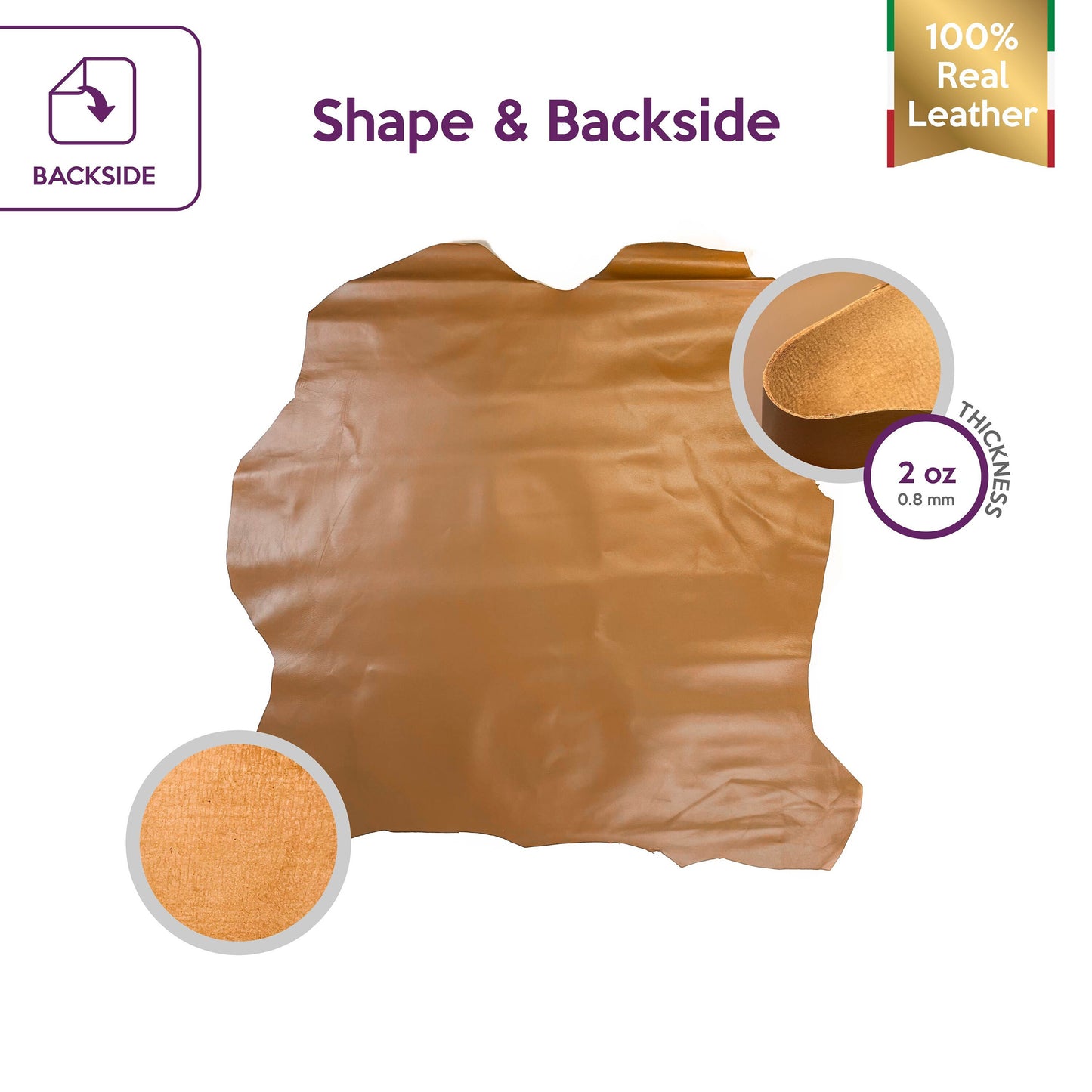 Classic Brown Lambskin Leather 0.8mm/2oz / RAWHIDE 1400