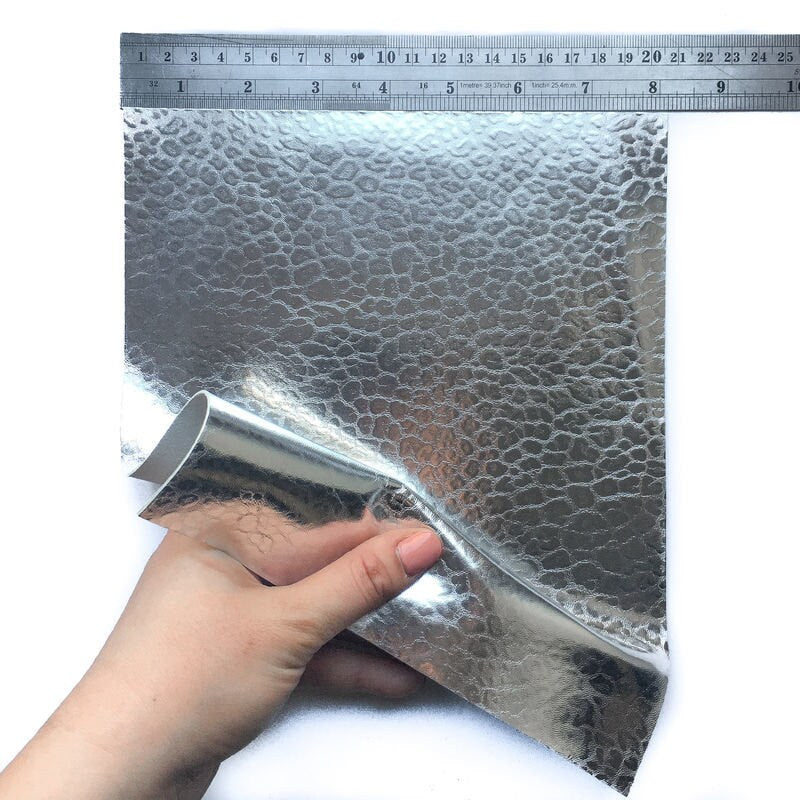 Silver Lambskin Sheets With Print 0.8mm/2oz / SILVER LEOPARD 765