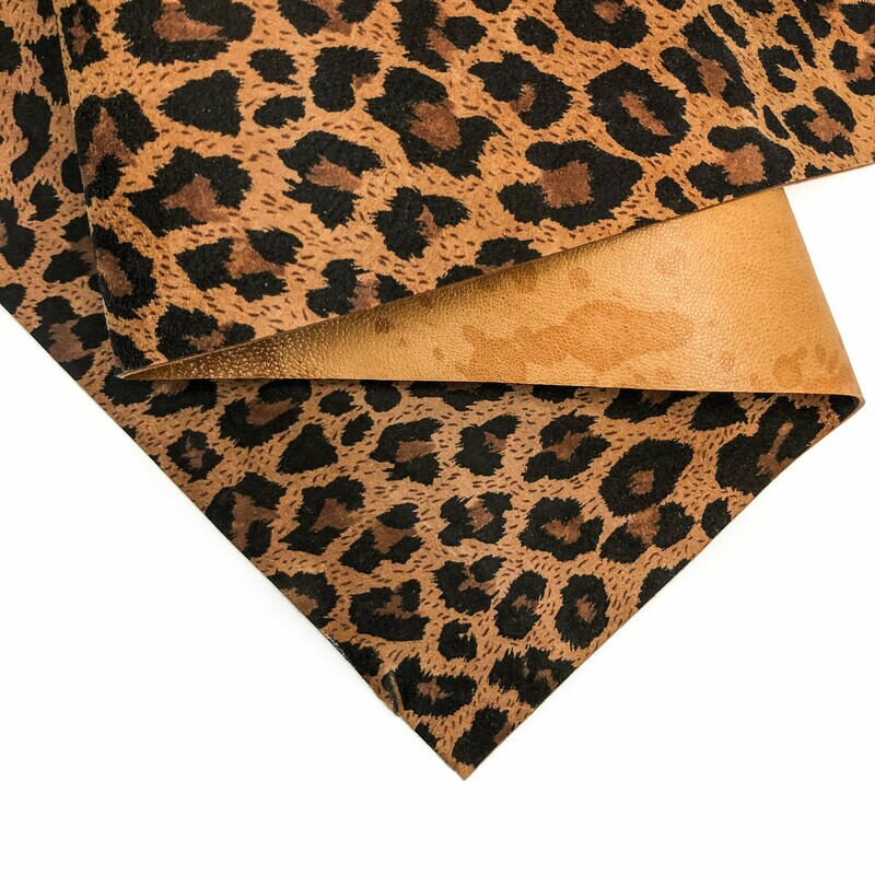 Leopard Print Lambskin Sheets 0.8 mm/2oz / HAPPY LEOPARD 1031