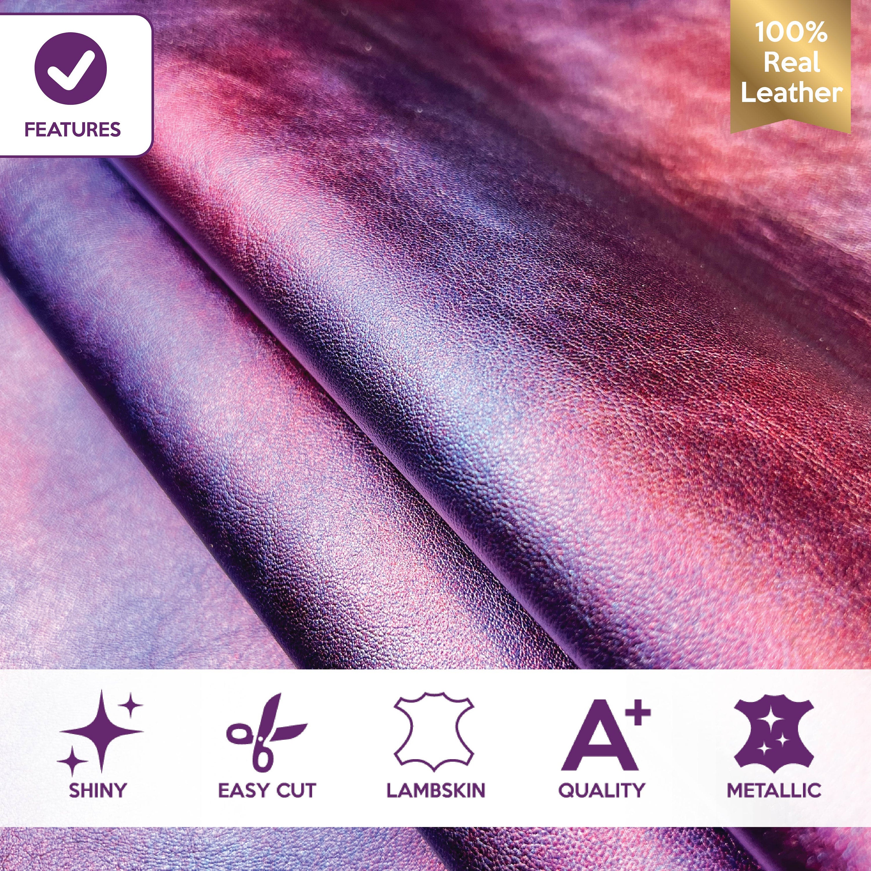 Purple Metallic Lambskin Leather 0.8mm/2oz / PURPLE GALAXY 1425