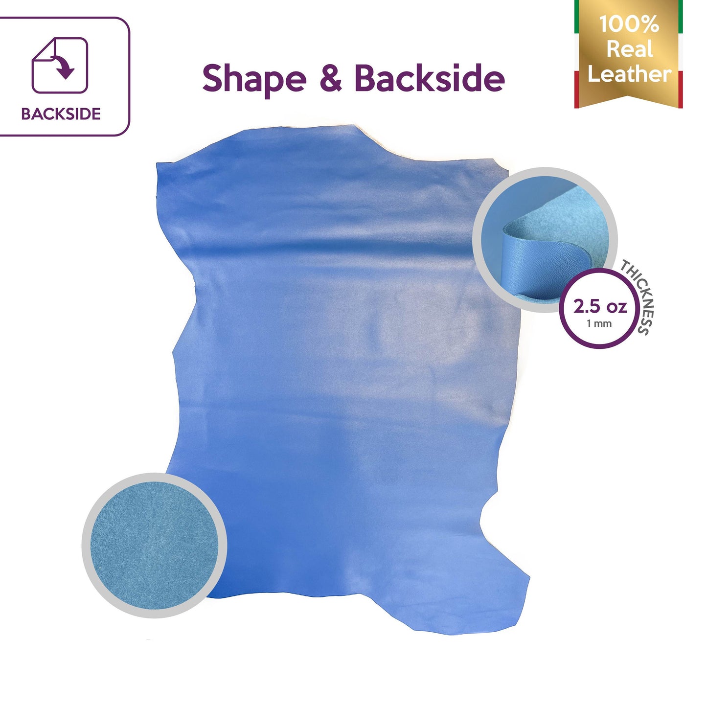 Sky Blue Lambskin Leather 1.0mm/1.5oz / VICTORIA BLUE 1415