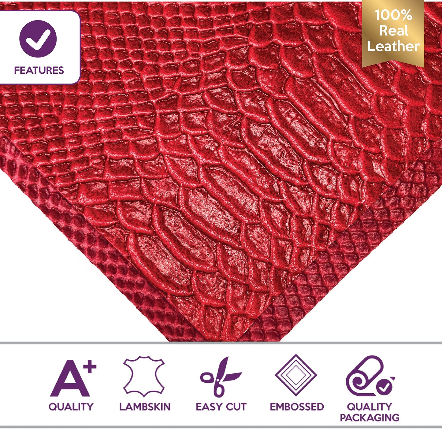 Red Lambskin With Print 0.6mm/1.5oz / RED SAMBA SNAKE