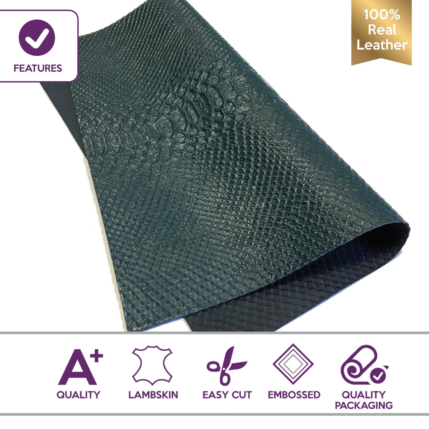 Green Lambskin Sheets With Print 2oz/0.8mm / PONDEROSA SNAKE 855