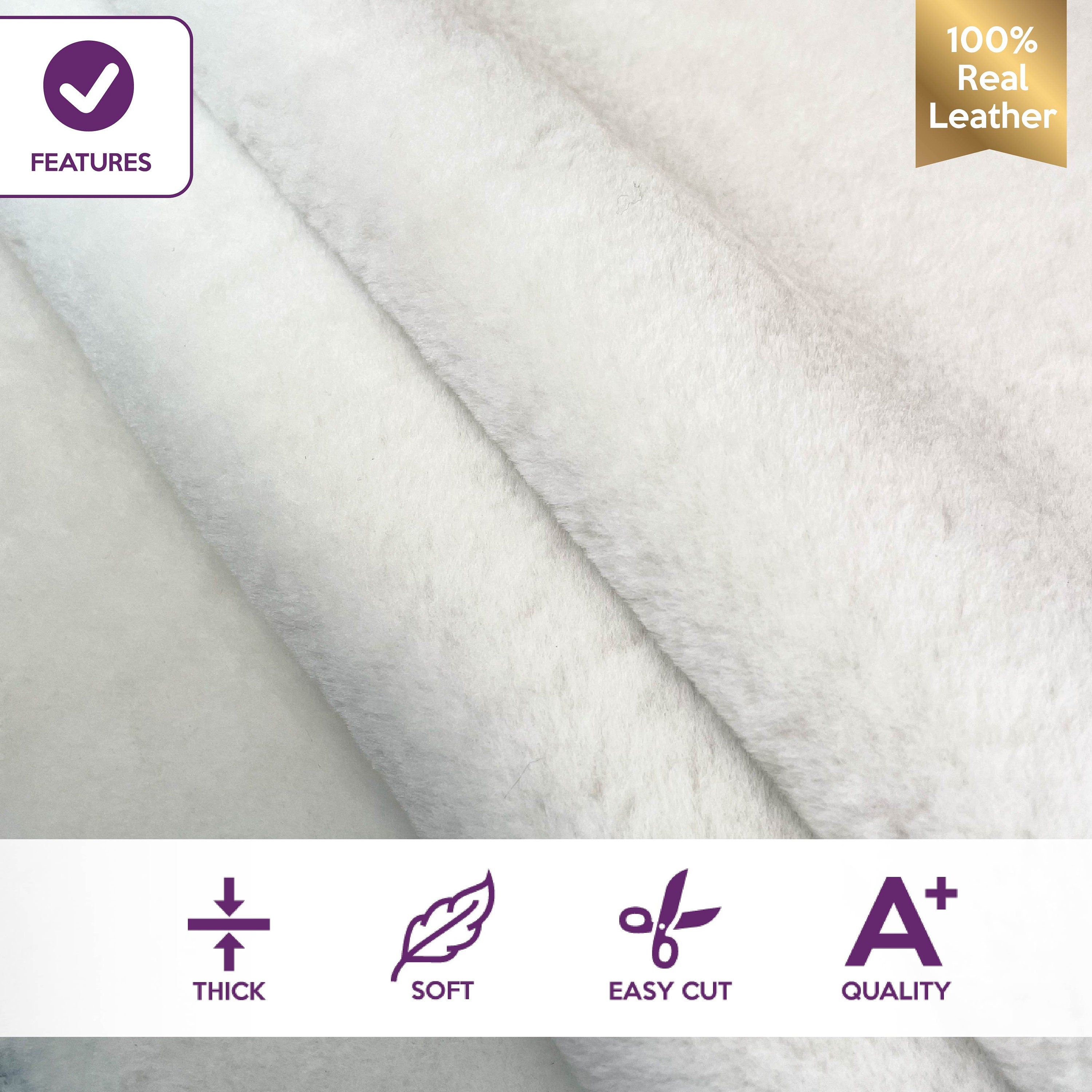 White and Navy Blue Italian Shearling Hides Thick 1.2mm/3oz / WHITE & NAVY SHEARLING 1236