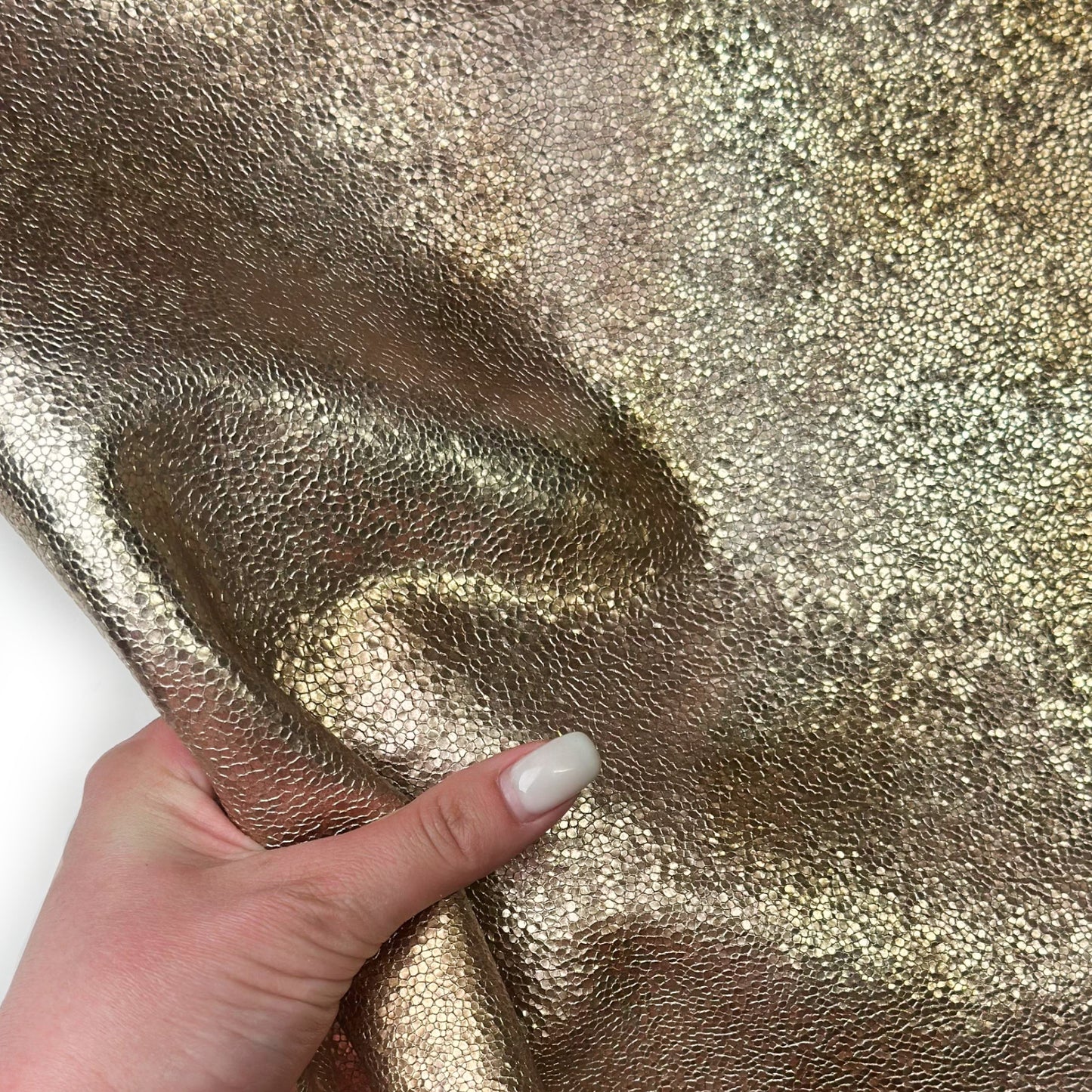 Crunchy Gold Leather With Rose Gold Spots Metallic 0.9-1.1mm GOLD SHINE