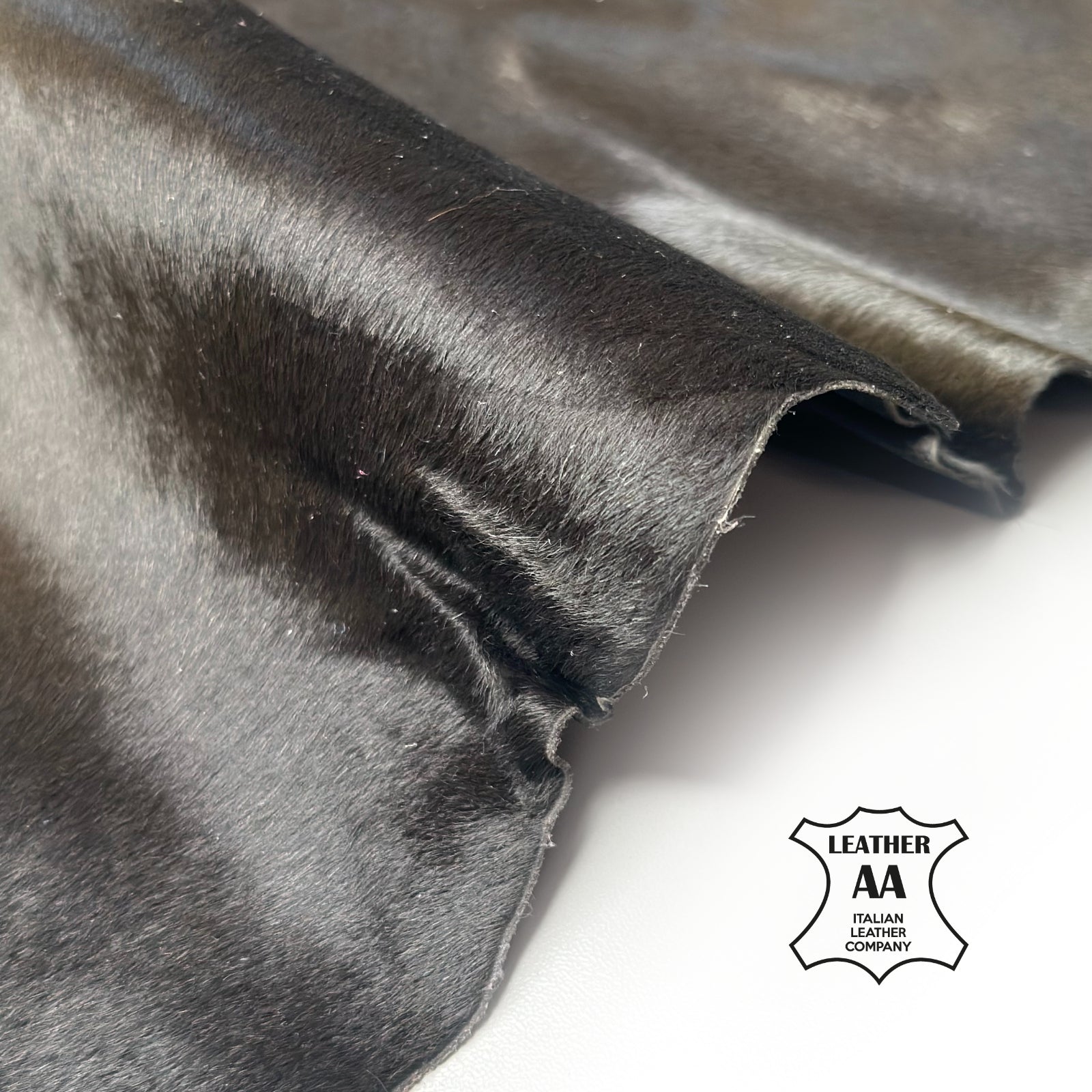 Dark Khaki Pony Hair Real Leather Hair-On Leather 0.7-0.8mm (1.75-2oz)