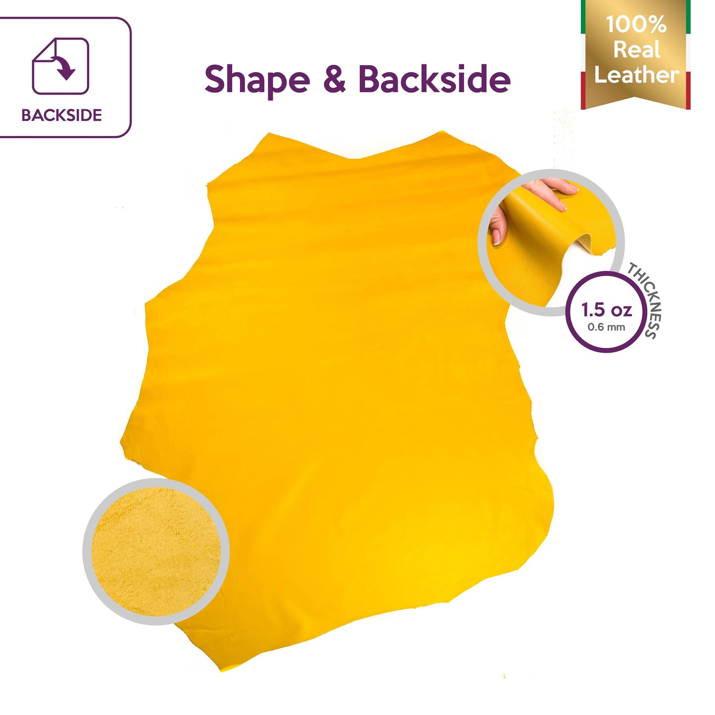 Bright Yellow Lambskin Leather 0.6mm/1.5oz / CEYLON YELLOW 1414